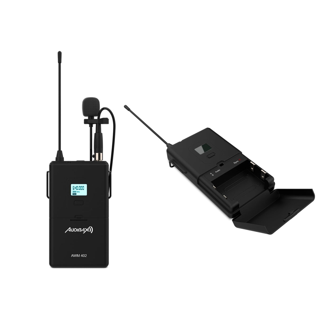 Audibax AWM 402 Sistema Inalámbrico Micrófono Lavalier de 4 Canales UHF