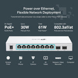 TP-Link Festa FS310GP, 10 Puertos con 8 Puertos PoE+, gestión Gratuita en la Nube, enrutamiento estático, VLAN, ACL e IGMP Snooping, Total 61 W PoE, Salida PoE de 30 W por Puerto, Interruptor PoE