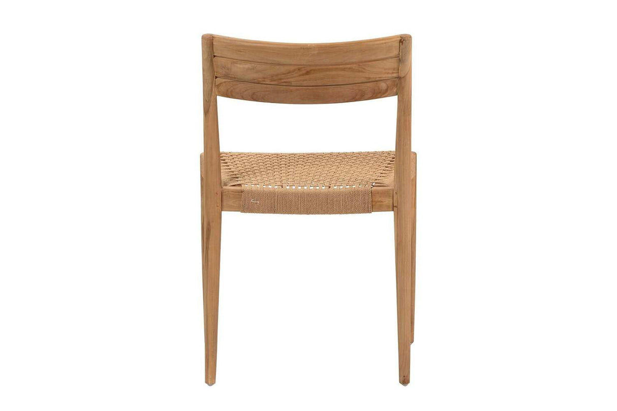 SILLA MADERA TEKA CUERO 51x52x85 CM