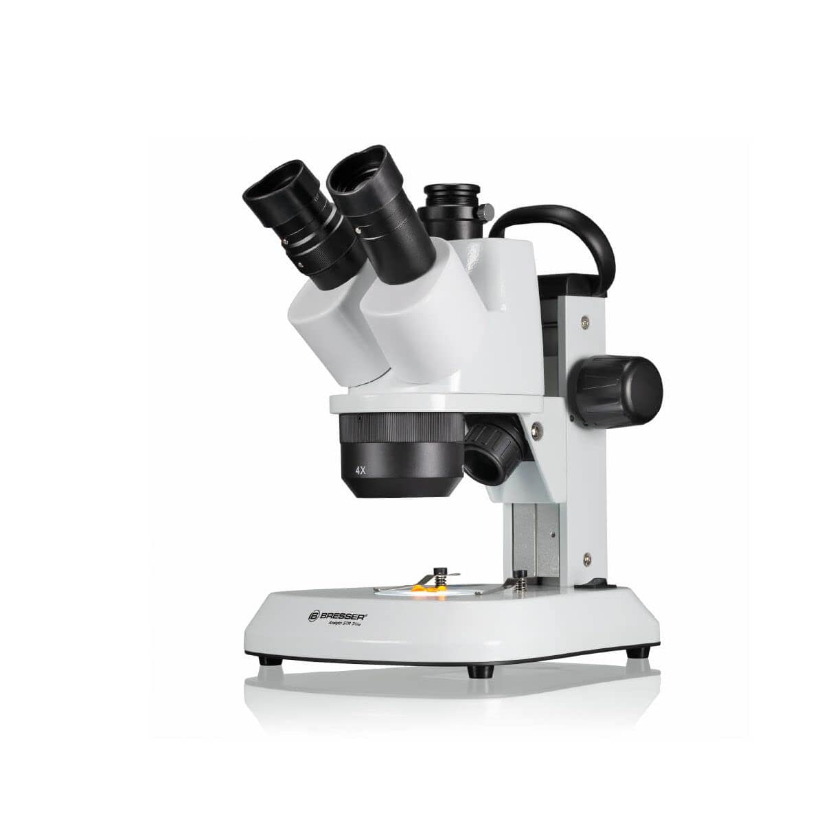 Bresser Microscopio estereoscópico trinocular Analyth STR Trino 10x - 40x con luz LED Regulable separada y asa de Transporte para Uso móvil
