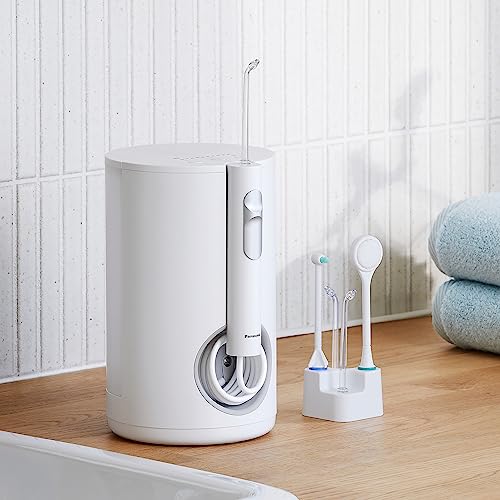 Panasonic EW1614AW503-PACK Family Irrigator Oral Dental, Chorro Ultrasónico, Modo Infantil, 10 Ajustes de Presión, IPX7, Ortodoncia, 5 boquillas, alimentado por Red Eléctrica, Blanco