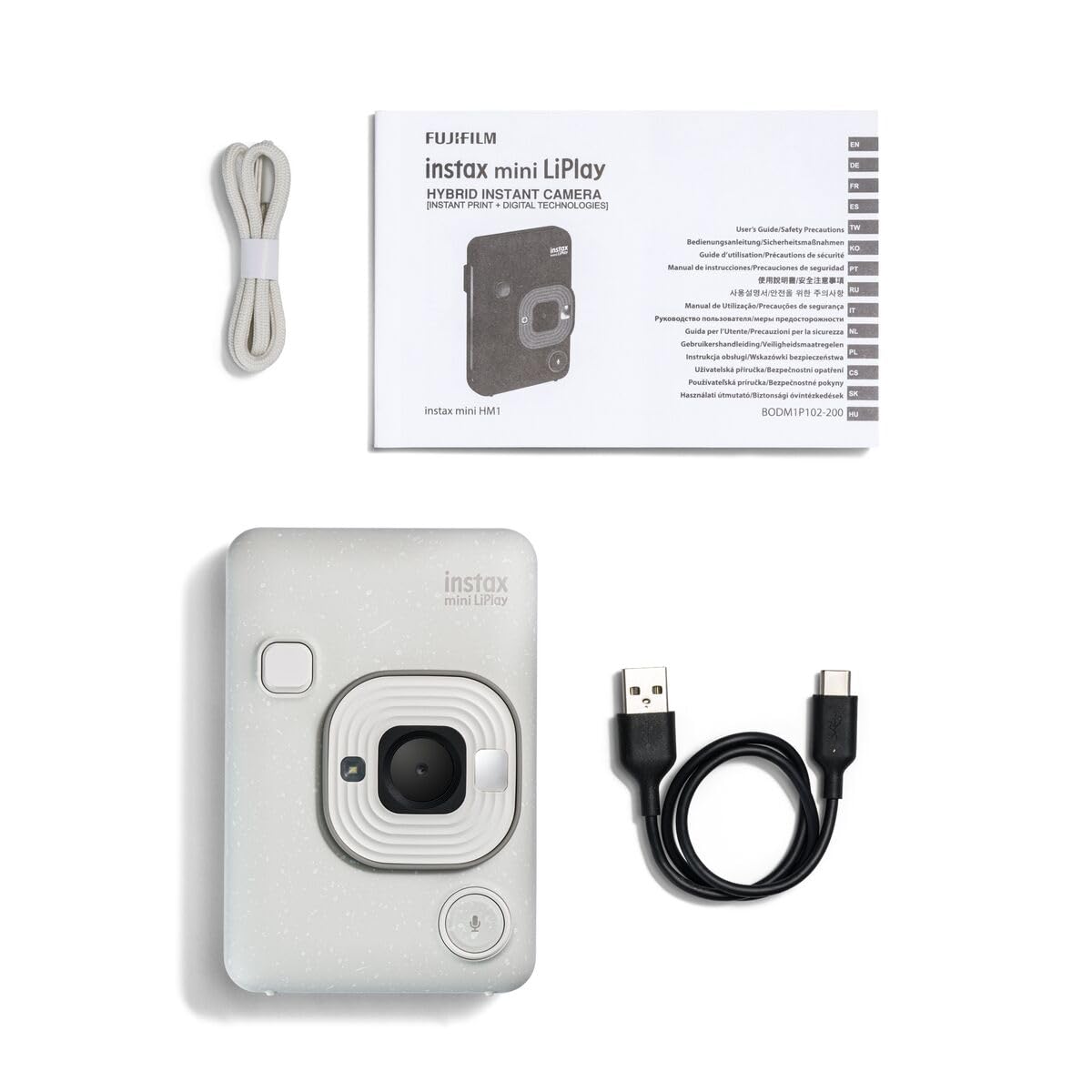 instax - Mini LiPlay, Cámara instantánea híbrida. Cámara e Impresora para Smartphones. Color Misty White