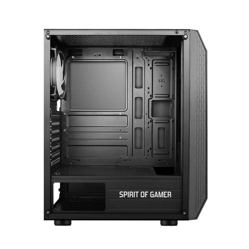 SUZA INT L FRANCE A8003RA Caja Gaming ATX, 4 Ventiladores ARGB 120mm, Panel Vidrio Templado, 205 × 385 × 447mm