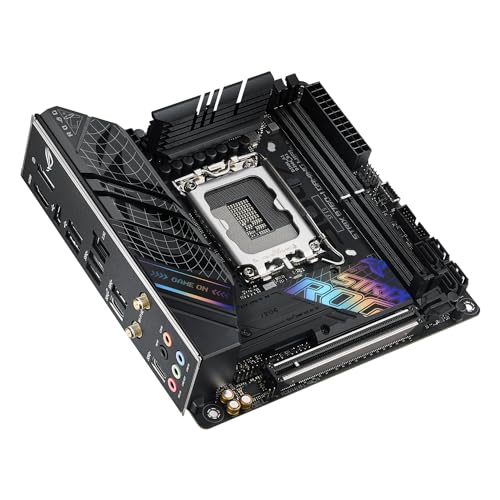 Asus ROG Strix B760-I Gaming - Placa Base Mini-ITX Intel B760 LGA 1700, VRM de 8+1 Fases, DDR5, PCIe 5.0, Dos PCIe 4.0 M.2, WiFi 6E, Ethernet 2.5G, USB 3.2 Gen 2x2 Type-C, AEMP II, RGB