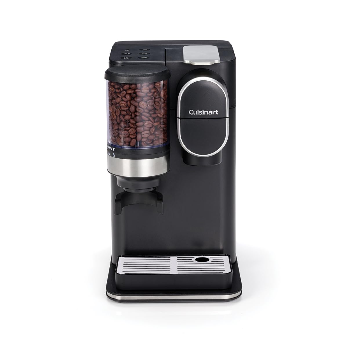 Cuisinart Cafetera One Cup Grind And Brew | Café en grano en taza, monodosis | Molinillo cónico | Ajuste la intensidad del café, 3 tamaños de taza a elegir | Cápsula de filtro reutilizable | Negra