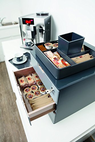 Durable 338558 Caja para café COFFEE POINT BOX para organizar cápsulas de café, sobres de azúcar,cucharillas, servilletas, bolsas de té y mucho más, antracita