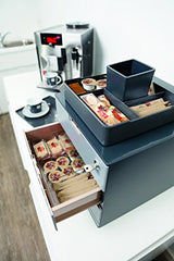 Durable 338558 Caja para café COFFEE POINT BOX para organizar cápsulas de café, sobres de azúcar,cucharillas, servilletas, bolsas de té y mucho más, antracita