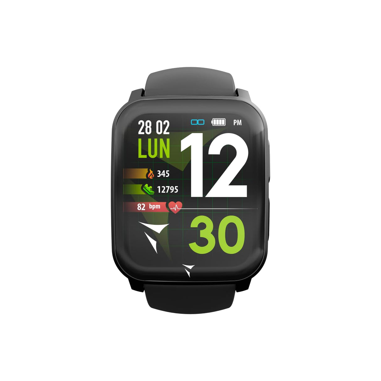 Techmade Smartwatch Tech Feel, ECG de un Solo Trazo, frecuencia cardíaca, oxigenación, Deporte, Monitor de sueño, notificación de Llamada, Compatible con iOS y Android (Black Case and Strap)
