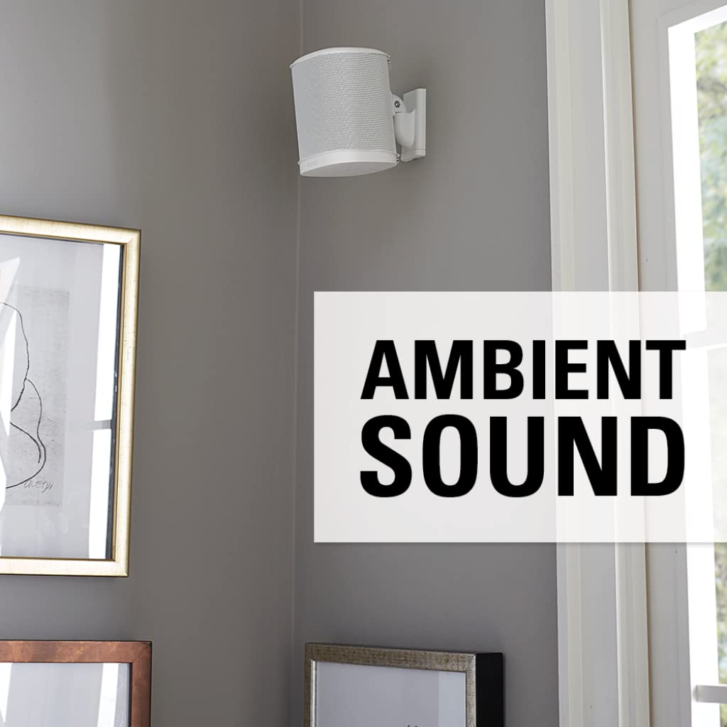 Sanus Soportes de Pared Ajustables para Altavoces diseñados para SONOS One, Play:1 & Play:3 – Par (Blanco)