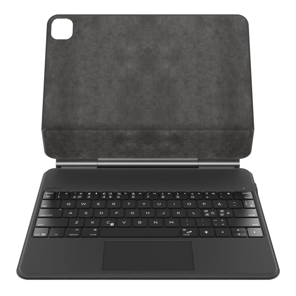 Belkin Teclado Bluetooth Pro con Funda y Soporte magnético, Teclado para iPad, Control Multi-gestor, Soporte magnético para lápiz de Apple, QWERTZ, Teclas Multimedia para iPad Air M2 de 13 Pulgadas y