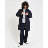GANT Abrigo Acolchado con Detalles de Pana, Azul Noche, S Mujeres