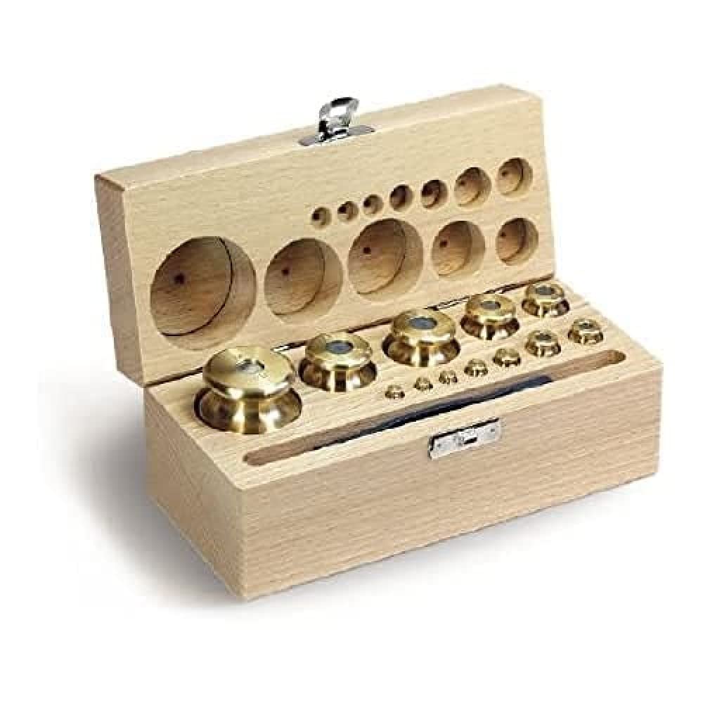 Núcleo – 344 – 49 – M1 Juego de peso, 1 g – 10 kg latón feingedreht, en estuche de madera – 344 – 49