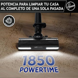 Hoover HF9 Home HF920H, Aspiradora Escoba sin Cable, sin Bolsa, 3 en 1, Escoba, de Mano y Vertical, Cepillo Antienredos, Autonomía 60 min, Color Gris/Rosa