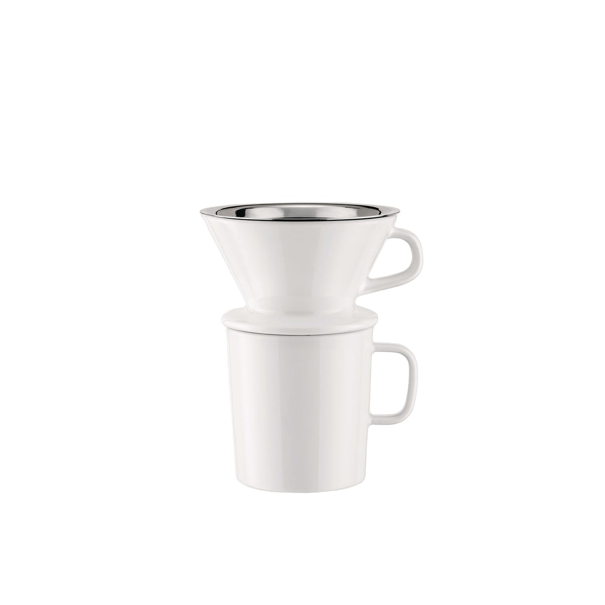 Alessi Slow Coffee KT01S1 - Set de Slow Coffee de Design, Compuesto por Jarra, Portafiltro y Filtro de Malla, en Acero Inoxidable 18/10