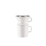 Alessi Slow Coffee KT01S1 - Set de Slow Coffee de Design, Compuesto por Jarra, Portafiltro y Filtro de Malla, en Acero Inoxidable 18/10