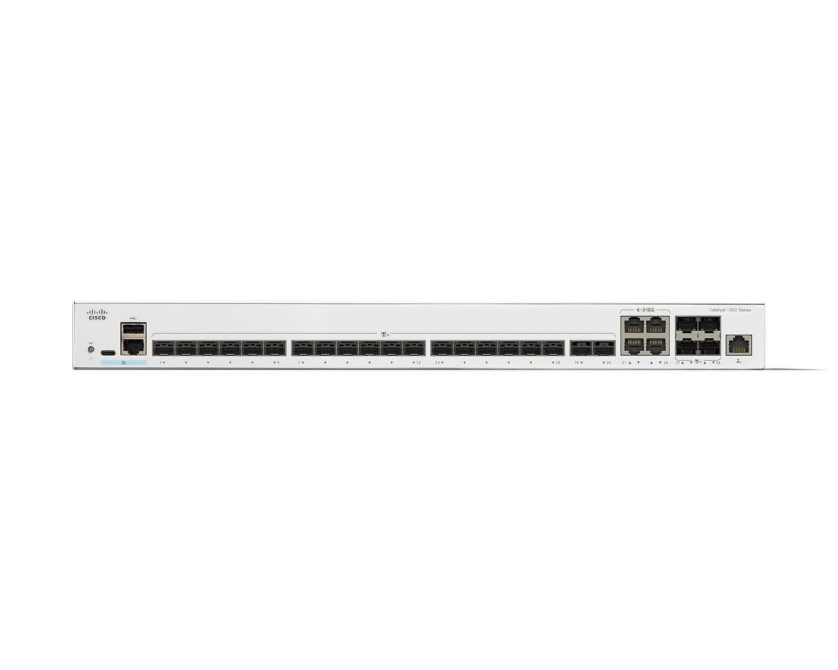 Switch gestionado Cisco Catalyst 1300-24XS, 20 Puertos SPF+ de 10G, 4x10GE SFP+ Combo, protección Limitada de por Vida (C1300-24XS)