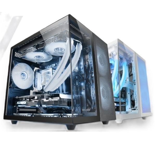 Caja microatx - Caja Gaming de Tipo Cube con Doble Panel de Cristal Templado, Doble cámara y Rejilla para óptima ventilación.