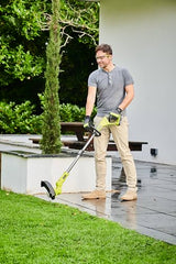 Ryobi RY18LMC30A-120 - Cortacésped 3 en 1 de 18 voltios, Recortadora/cortadora/Barra de Basura, diámetro de 30 cm, 1 batería de 2,0 Ah y 1 Cargador de 1,5 A, RY18LMC30A-120