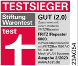 AVM Fritz!Repetidor 6000 (WiFi 6 repetidor con Tres Unidades de Radio: 5 GHz (2 x hasta 2400 Mbps) 2,4 GHz (hasta 1.200 Mbps, 2,5 Gigabit LAN y versión en alemán)
