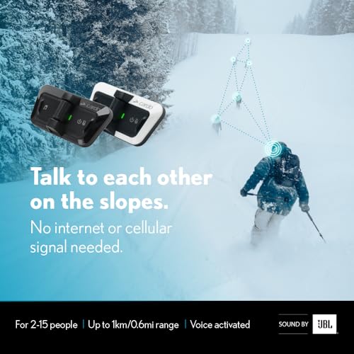 Sistema de comunicación para Casco PACKTALK Outdoor, Ideal para esquí, Snowboard y Ciclismo (Negro, Paquete de Cuatro)