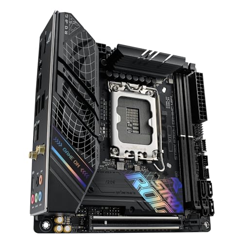 Asus ROG Strix B760-I Gaming - Placa Base Mini-ITX Intel B760 LGA 1700, VRM de 8+1 Fases, DDR5, PCIe 5.0, Dos PCIe 4.0 M.2, WiFi 6E, Ethernet 2.5G, USB 3.2 Gen 2x2 Type-C, AEMP II, RGB