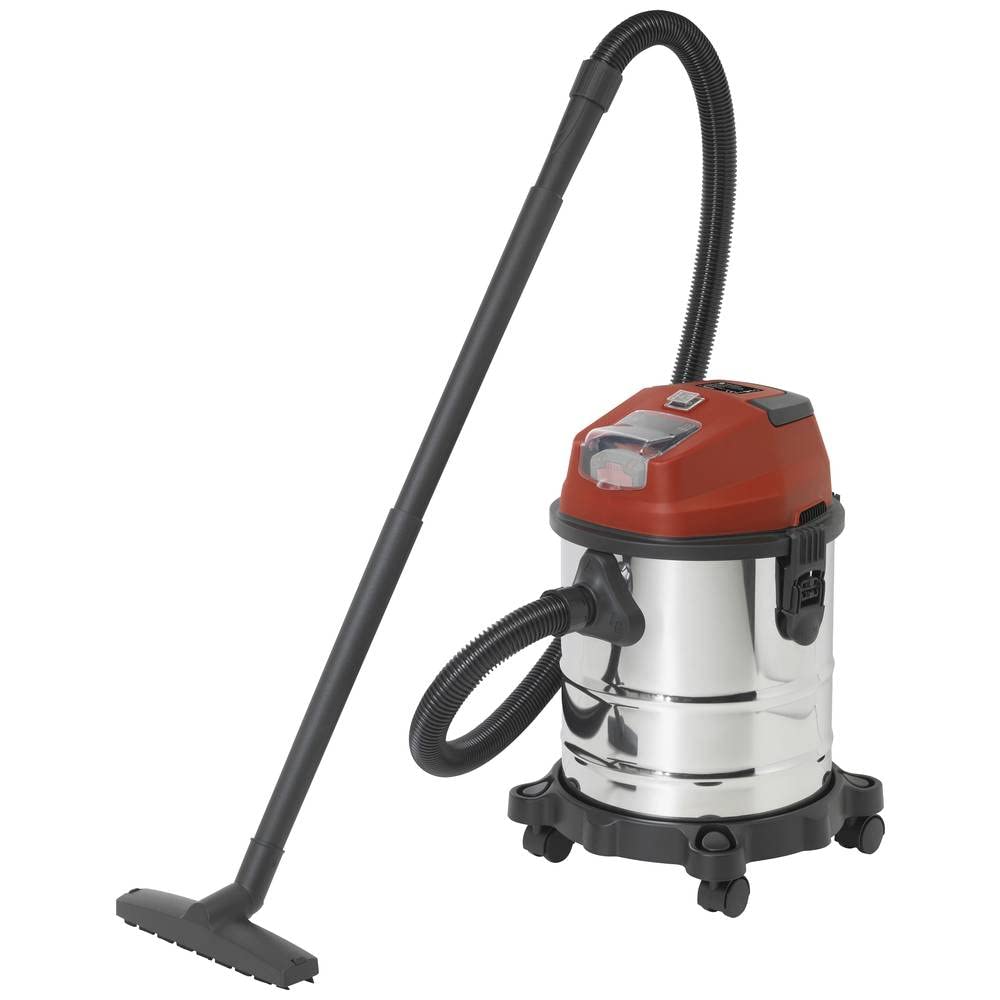Toolcraft NTS-200 / TAWB-200 TO-7444734 NASS-/Trockensauger 18.5l Akku, ohne Ladegerät TO-7444734-Aspirador (18,5 L, sin batería, sin Cargador), Acero Inoxidable