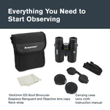 Celestron 72333 Nature DX ED 10x42: prismáticos con lentes objetivo con dispersión baja, exteriores y aves, revestimiento múltiple completo y prismas BaK-4, carcasa revestida resistente al agua y vaho