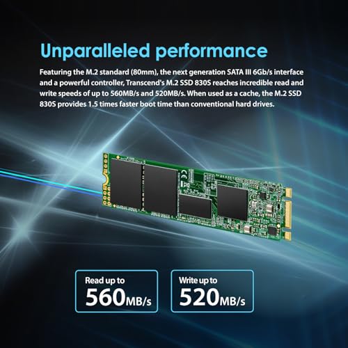 Transcend MTS830S – Disco Solido Interno de 1TB M.2 2280 SATA III 6 GB/s (Lectura hasta 560 MB/s)