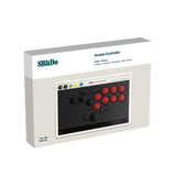 8Bitdo All-Button Arcade Controller for Switch & Windows – Bluetooth, 2.4G, Wired Connectivity, Low-profile Mechanical Switches, 4 Programmable Buttons, Hot-swappable PCB