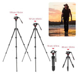 MANFROTTO Trépied vidéo en Carbone Avec rotule fluide à Base Plate Type 502 - MVK502055CXPROV