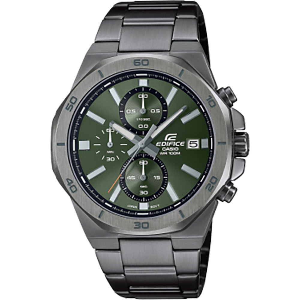 CASIO EDIFICE Reloj Cronógrafo para Hombres de Cuarzo con Correa en Acero Inoxidable EFV-640DC-3AVUEF