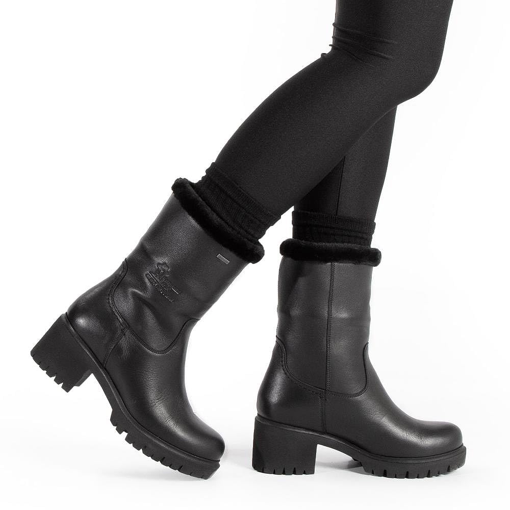 Panama Jack Piola - Botas de media caña para mujer con forro cálido y botines, Negro B002, 39 EU