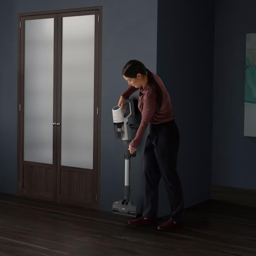 AEG Aspirador inalámbrico Serie 8000, AP82UB25SH, inalámbrico, Todo Suelo, Modo automático, hasta 99% de absorción de Polvo, hasta 50 min de Funcionamiento, fácil de Usar, batería extraíble de 25V