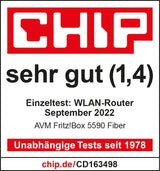 Fritz!Box 5590 Fiber (Wi-Fi 6 Módem de Fibra óptica (Wi-Fi AX), hasta 2400 Mbps (5 GHz) y 1200 Mbps (2,4 GHz), Wi-Fi Mesh, Base DECT, Puerto de 2,5 Gigabit, Blanco, Adecuado para Alemania)