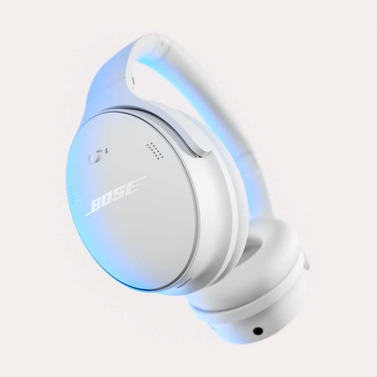 Bose QuietComfort Headphones, Auriculares inalámbricos con cancelación de ruido, Auriculares de diadema con Bluetooth, micrófono y cable con hasta 24 horas de autonomía, Blanco Ahumado