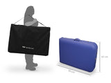 QUIRUMED Camilla de Masaje Plegable WELLCORE, Fabricada en Madera, Polipiel, 185 x 65 cm, Altura Regulable, Cabezal extraíble, Dos Brazos de ampliación, Agujero Facial, Color Negro, hasta 225 kg