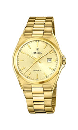 Festina Reloj Hombre F20555/3 Acero Clasico Caja de Acero Inoxidable 316l Dorado Correa de Acero Inoxidable 316l Dorado