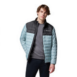 Columbia Powder Lite 2 - Chaqueta acolchada para hombre, azul aplastado, tiburón, talla L