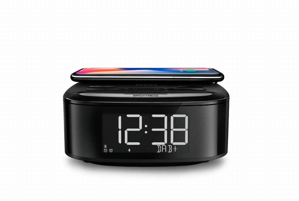 Philips R7705/10 Radiodespertador Radio Dab+/FM (Bluetooth, Alarma Dual, Temporizador, Sincronización Automática de la Hora, Batería de Reserva, Cargador de Teléfono Inalámbrico) Modelo 2020/2021