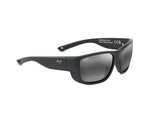 Maui Jim Amberjack Gafas, Matte Black W/Black Rubber, 60-16-135 Unisex Adulto