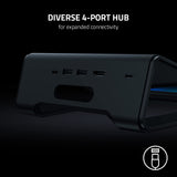 Razer Soporte para portátil Chroma V2: iluminación Chroma RGB Personalizable - Diseño ergonómico - Construcción de Aluminio anodizado - Hub USB-C de 4 Puertos - Negro Mate