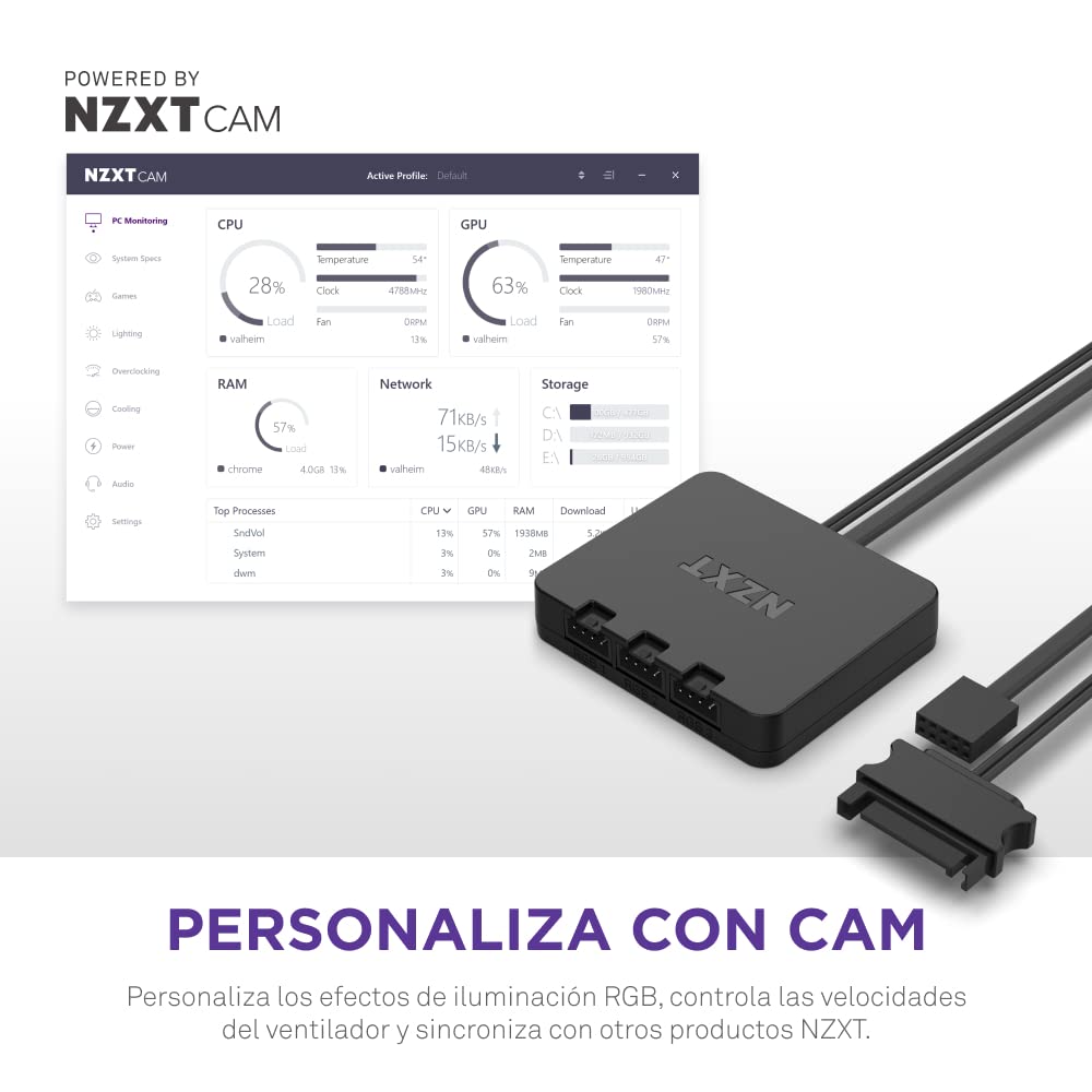 NZXT F140 Duo Twin Pack - Ventiladores RGB de doble cara de 140 mm con controlador RGB - 20 LEDs direccionables individualmente - Flujo de aire equilibrado y presión estática - Blanco