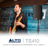 ALTO TS410 Altavoz Autoamplificado 2000W 10 Pulgadas con Mesa de Mezclas de 3 Canales, Streaming Bluetooth, Emparejamiento Inalámbrico de Altavoces, DSP y App