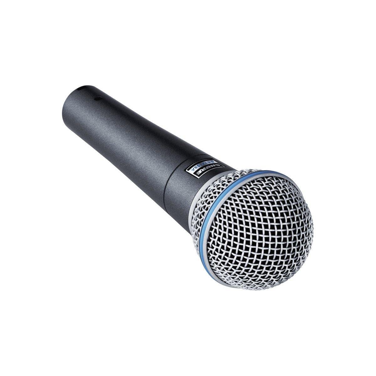 Shure Beta 58A Micrófono Vocal dinámico supercardioide de un Solo Elemento para Escenario y Estudio, Incluye Adaptador de Soporte Ajustable A25D, Adaptador de Rosca de 5/8 a 3/8