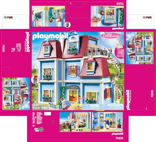 PLAYMOBIL Dollhouse 70205 Casa de Muñecas, con Timbre Real, A partir de 4 años