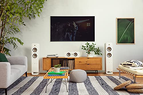 Polk Audio Signature Elite ES55 - Altavoz de Torre con Certificado de de Alta resolución y Dolby Atmos y DTS: Compatible con X, Tweeter de 1 Pulgada y (2) Woofers de 6,5 Pulgadas, Color Blanco