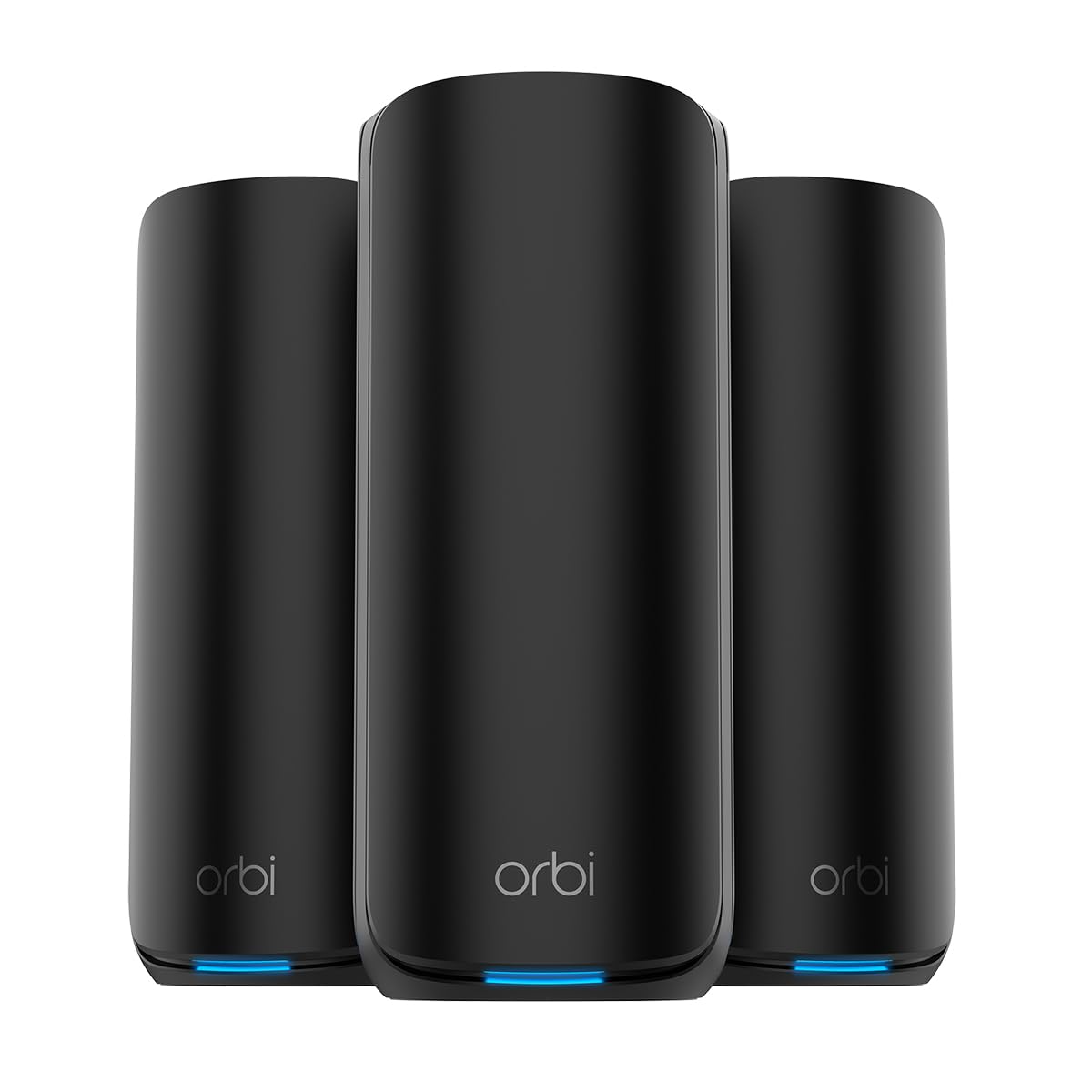 NETGEAR Orbi Mesh WiFi 7 Orbi Serie 870 (RBE873B), WiFi Mesh Router + 2 Extensores de Rango de satélite, Cobertura de hasta 600 m2, 150 Dispositivos, Puerto de Internet de 2.5 G, Negro