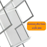 TUKA-i-AKUT A4 Expositor Plegable de Folletos, Aluminio/Acrílico Soporte de Suelo, Incluido Estuche de Transporte, para Literatura Folletos Revistas Catálogos, 6 Bolsillos Exhibición, TKD8430-A4-Sa