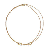 PANDORA ME Collar de eslabones chapado en oro de 14 quilates, 45