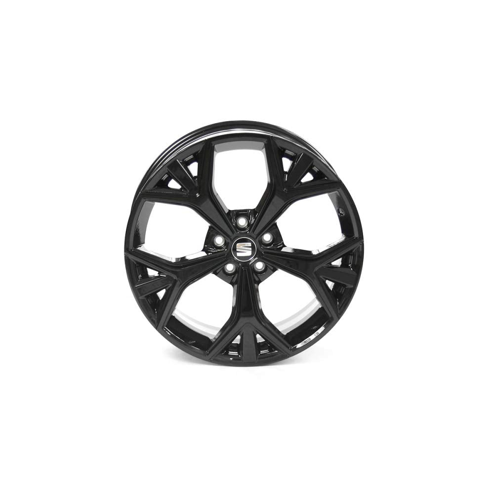 Seat 575071499F041 - Llanta de aluminio (19 pulgadas, 8Jx19H2, ET45, 5 x 112, llanta de aleación, color negro brillante